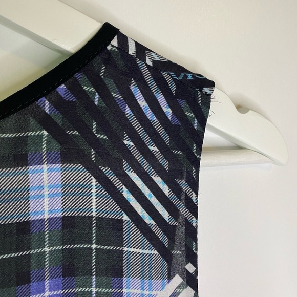 Sheike sleeveless sheer chequered career workwear blouse size 14 - Picture 3 of 12